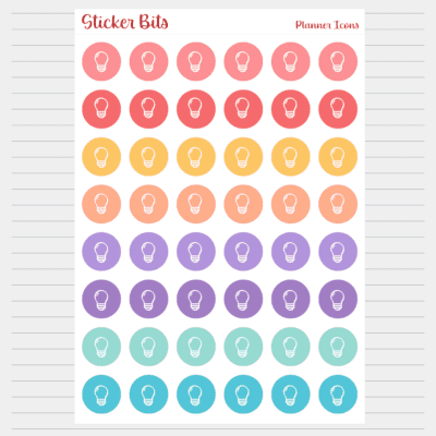 light bulb icon planner stickers