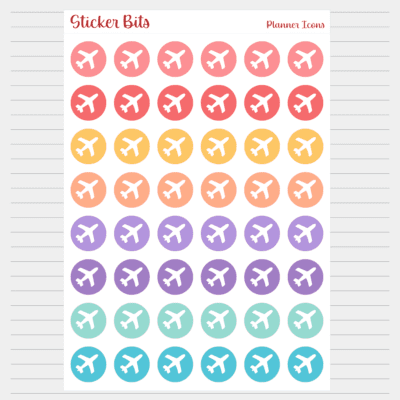 plane icon planner sticker